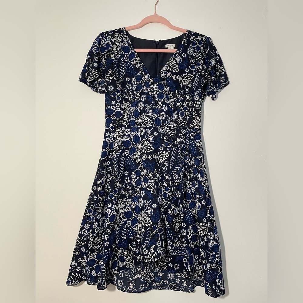 J Crew Navy Floral Dress